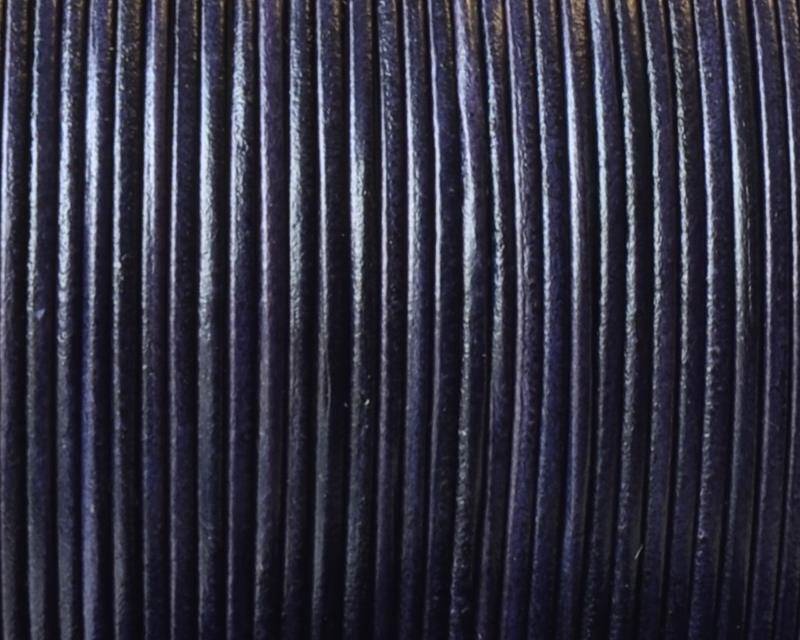 Kangaroo Leather Round Cord. 1mm. Navy blue. Best Quality.