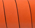 Flat Leather cord. 20x1.5mm. Orange-black. Best Quality. 100/120cm strand