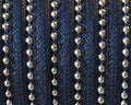 Waxed leather cord with chain. 7x2mm. Navy blue-silver. Best Quality.
