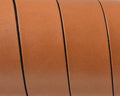 Flat Leather cord. 20x1.5mm. Light Brown2-black. Best Quality. 100/120cm strand