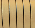Flat Leather cord. 10x1.5mm. Metal gold2-black. Best Quality.
