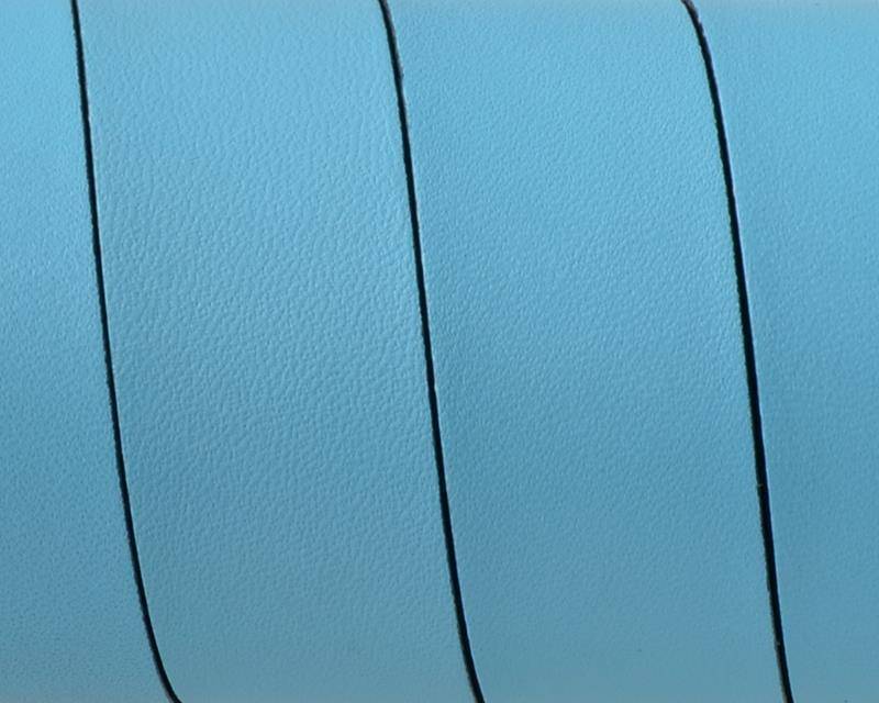 Flat Leather cord. 20x1.5mm. Light blue-black. Best Quality. 100/120cm strand