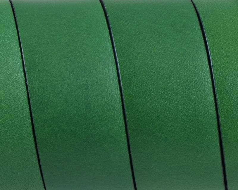 Flat Leather cord. 20x1.5mm. Green-black. Best Quality. 100/120cm strand