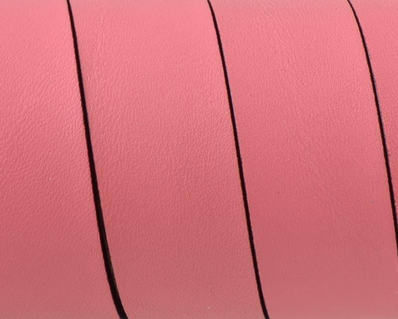 Flat Leather cord. 20x1.5mm. Light pink-black. Best Quality. 100/120cm strand