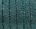 Flat Leather cord. 10x2mm. Stingray. Green. Best Quality.