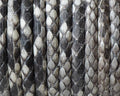 Python skin Leather cord. Round. 4mm. Hole. Black and white. Inn.0.8mm.approx.Best Quality