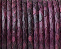 Python skin Leather cord. Round. 4mm. Hole. Lilac. Inn.0.8mm.approx. Best Quality.