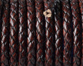 Bolo Braided Round Leather Cord. 5mm. Brown. Best Quality.