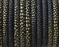 Round Leather cord. 5mm. Stingray-brown. Inn.1mm. Best Quality.