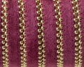 Flat Leather cord with chain. 10mm. Purple-gold. Best Quality.
