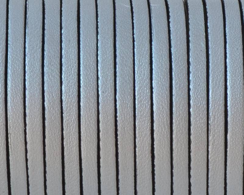 Flat Leather cord. 3x1.5mm. Metalic silver2 & Black.Best Quality