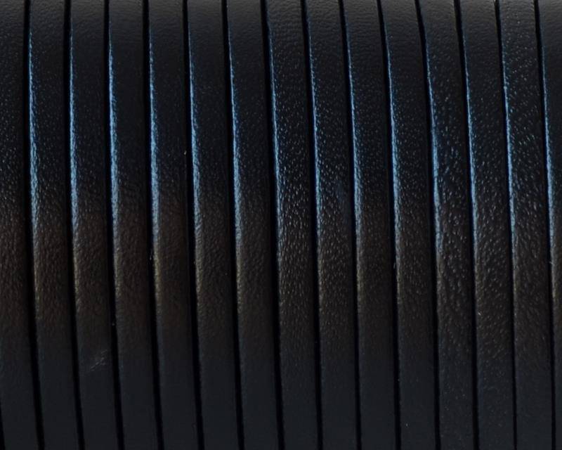 Flat Leather cord. 3x1.5mm. Black. Best Quality