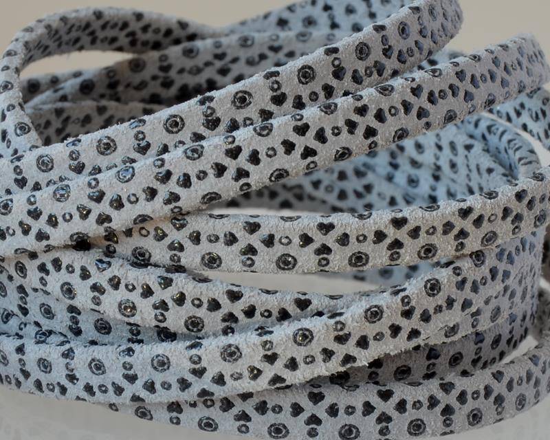Flat Leather cord. 5x1.5mm. Grey. Best Quality