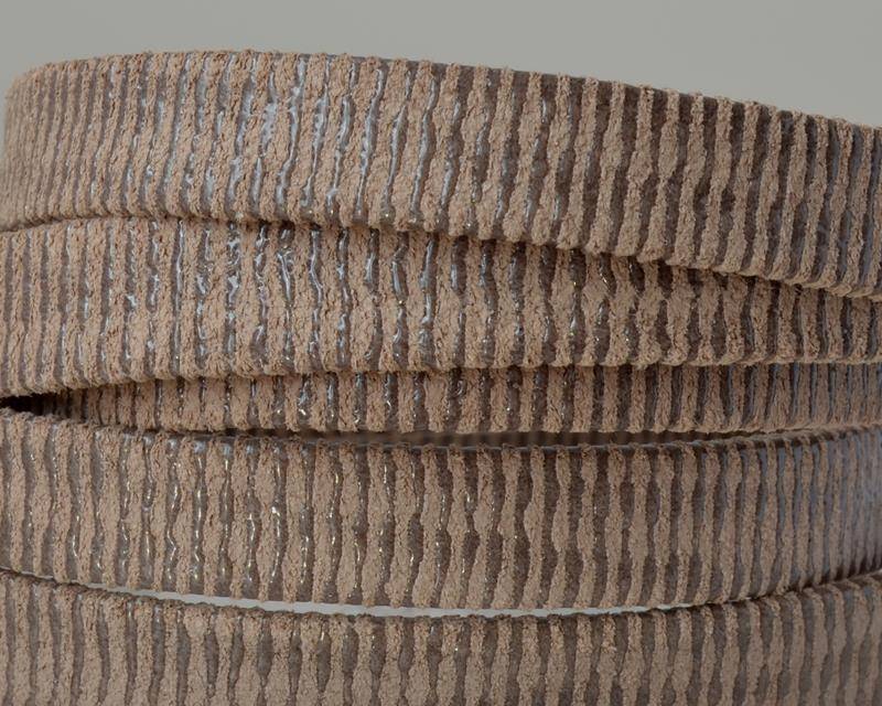 Flat Leather cord. 10x1.5mm. Light brown. Best Quality