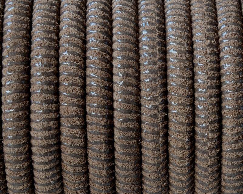 Round Leather cord. 5mm. Hollow. Light brown. Inn.1mm.