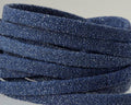 Flat Leather cord. 5x1.5mm. Navy blue. Best Quality.
