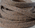 Flat Leather cord. 5x1.5mm. Sand colour. Best Quality.