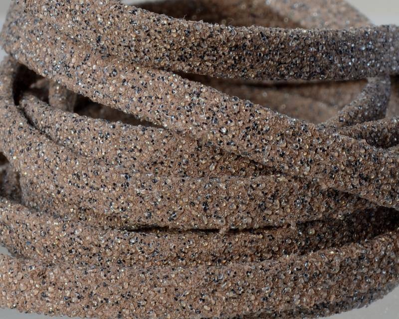 Flat Leather cord. 5x1.5mm. Sand colour. Best Quality.