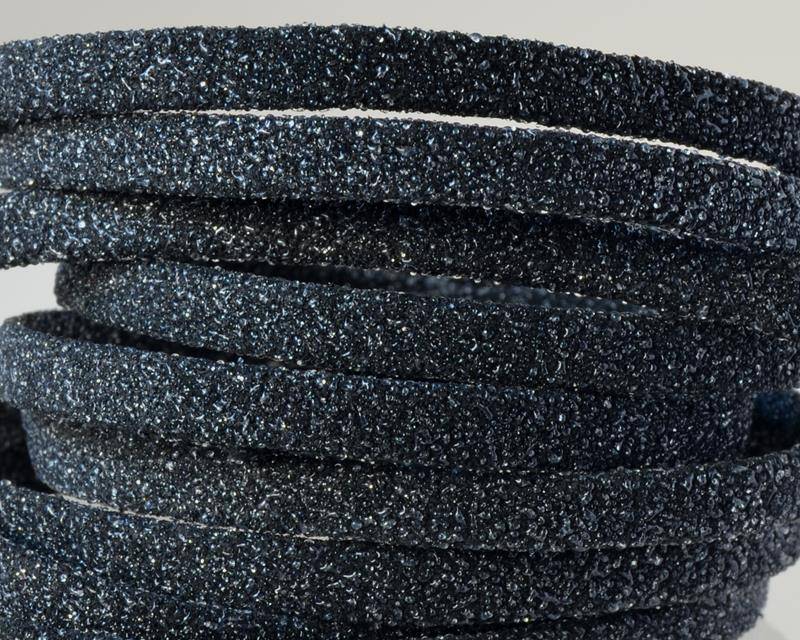 Flat Leather cord. 5x1.5mm. Black. Best Quality.