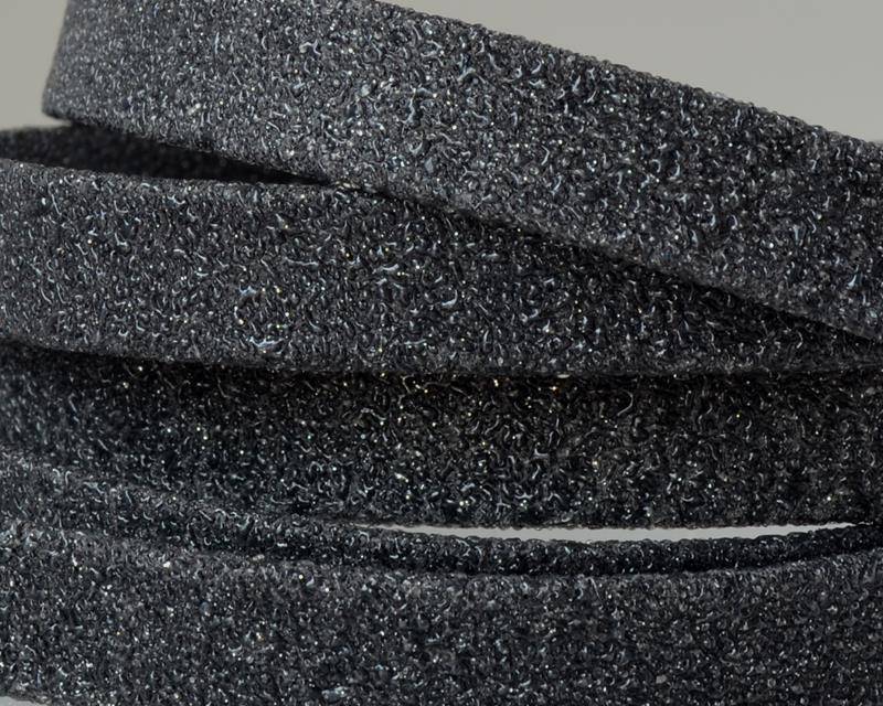 Flat Leather cord. 10x1.5mm. Dark grey. Best Quality.