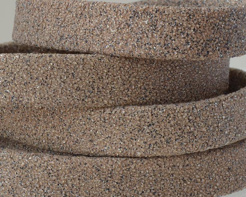 Flat Leather cord. 10x1.5mm. Sand colour. Best Quality.