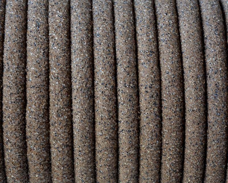 Round Leather cord. 5mm. Hollow. Sand colour. Inn.1.5mm.Best Quality.