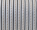 Flat Stitched leather cord. 3x1.5mm. White. Best Quality.