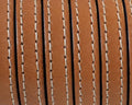 Flat Stitched leather cord.10x2mm. Light brown. Best Quality.