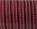 Flat Stitched leather cord.10x2mm. Burdeous. Best Quality.