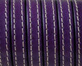 Flat Stitched leather cord.10x2mm. Violet. Best Quality.