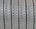 Flat Stitched leather cord.10x2mm. Metallic silver. Best Quality.