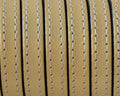 Flat Stitched leather cord.10x2mm. Metallic gold. Best Quality.