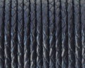 Bolo Braided Round Leather Cord. 3mm. Black. Best Quality.
