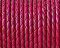 Bolo Braided Round Leather Cord. 3mm. Fucsia. Best Quality.