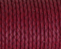 Bolo Braided Round Leather Cord. 3mm. Burdeous. Best Quality.