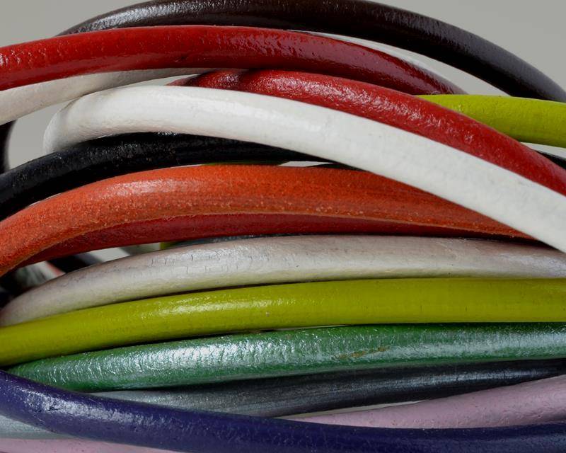 Round Leather cord. 4.5mm. MIX. Best Quality. 20cm strand 20cm strand