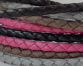 Bolo Braided Round Leather Cord. 4mm. MIX. Best Quality. 20cm strand 20cm strand