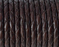 Snake leather cord braided round 5mm. Brown. Best Quality.