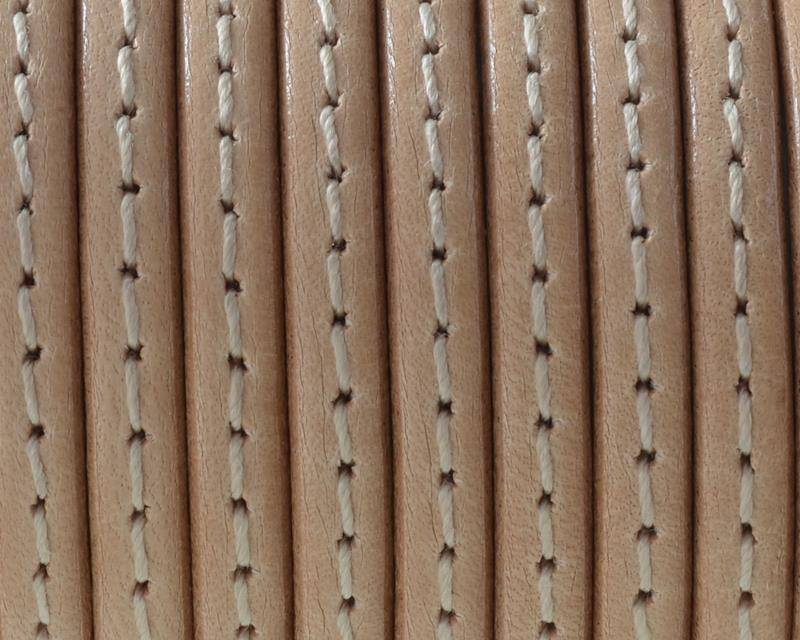 Flat Stitched leather cord. 5x1.5cm. Natural. Best Quality