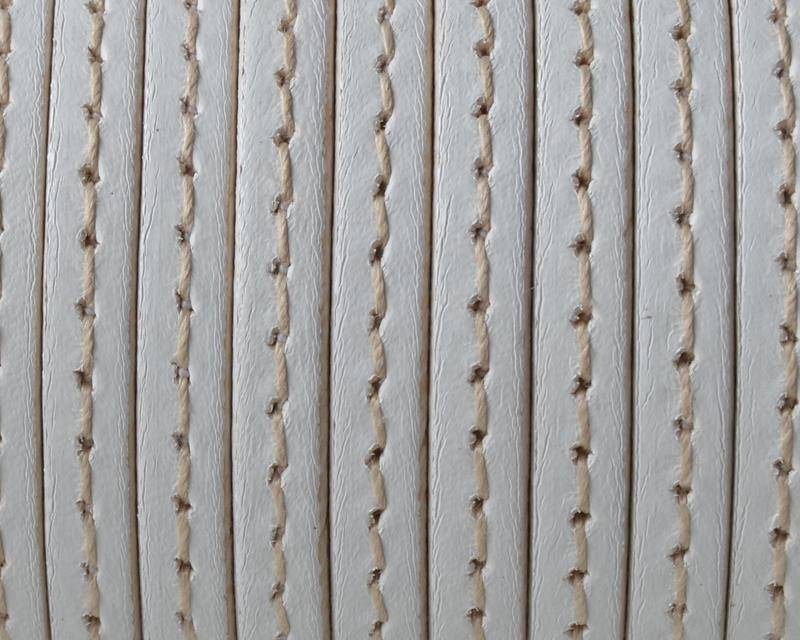 Flat Stitched leather cord. 5x1.5cm. White. Best Quality