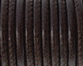 Round Stitched Leather cord. Duala. 5mm. Dark brown. Best Quality