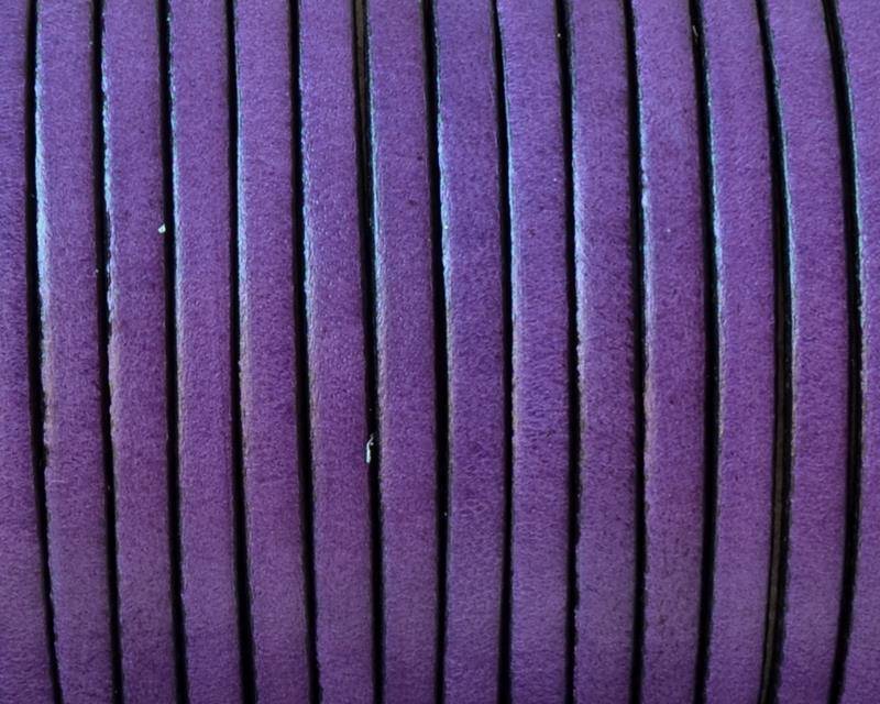 Flat Leather. 3x1.5mm. Purple. Best Quality