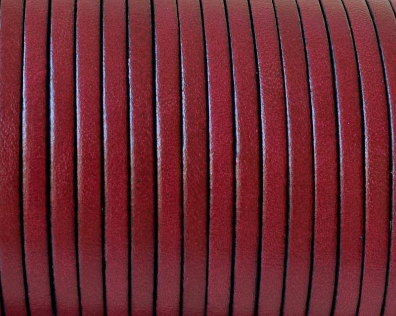 Flat Leather. 3x1.5mm. Burdeous. Best Quality