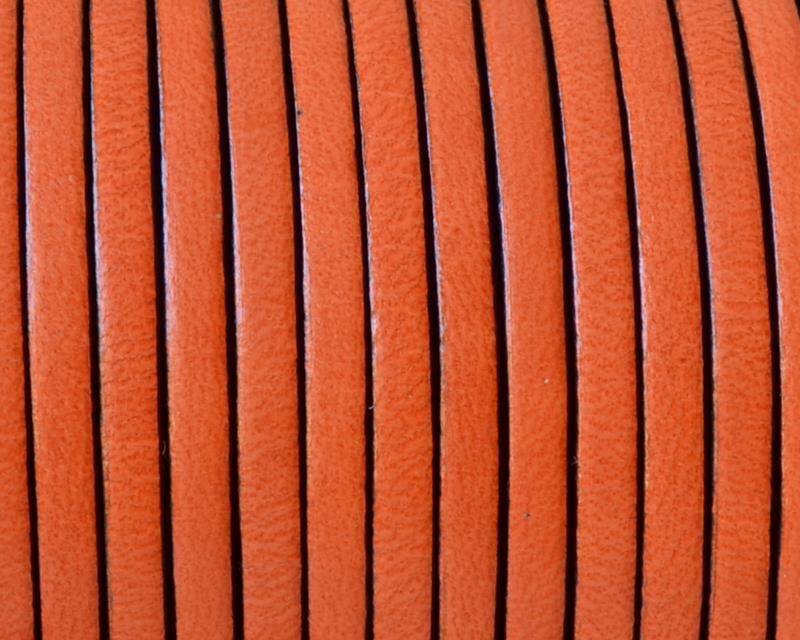 Flat Leather. 3x1.5mm. Orange. Best Quality