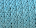 Braided plain leather cord 9x2mm. Denver. Turquoise. Best Quality.