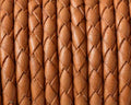 Bolo Braided Round leather cord. 4mm. Light brown. Best Quality.
