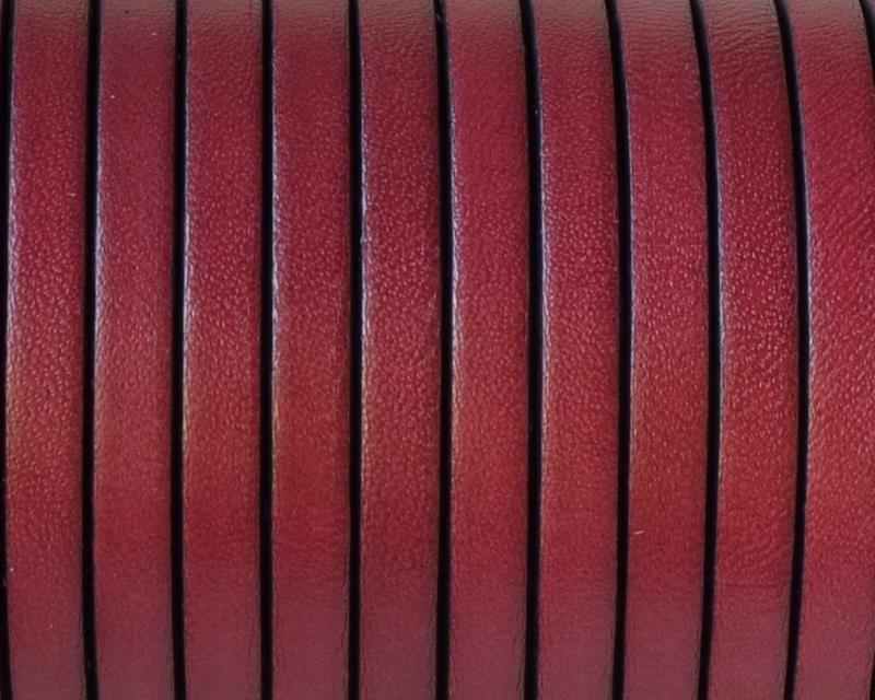 Flat leather cord 5x1,5mm. Burdeous. Best Quality.