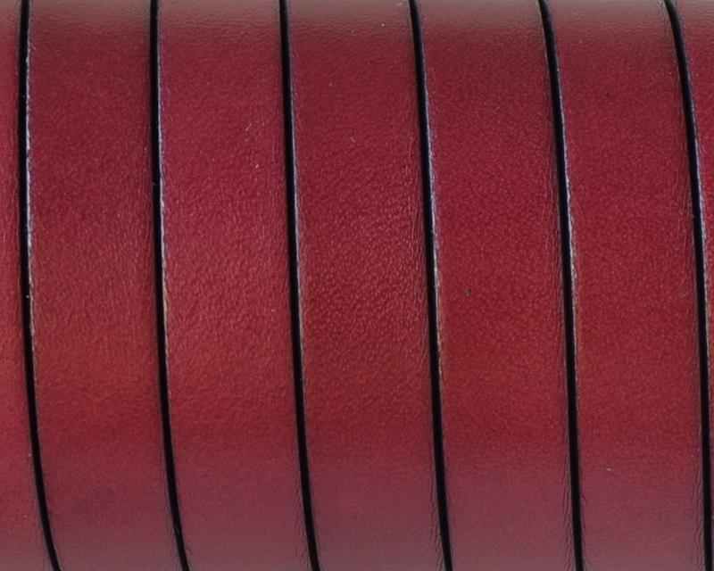 Flat leather cord 10x1,5mm. Burdeous. Best Quality.