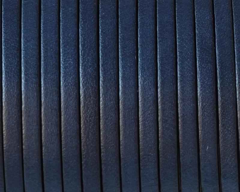 Flat leather cord 3x1,5mm. Navy Blue. Best Quality.