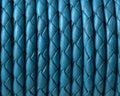 Bolo Braided Round leather cord. 4mm. Turquoise blue. Best Quality.